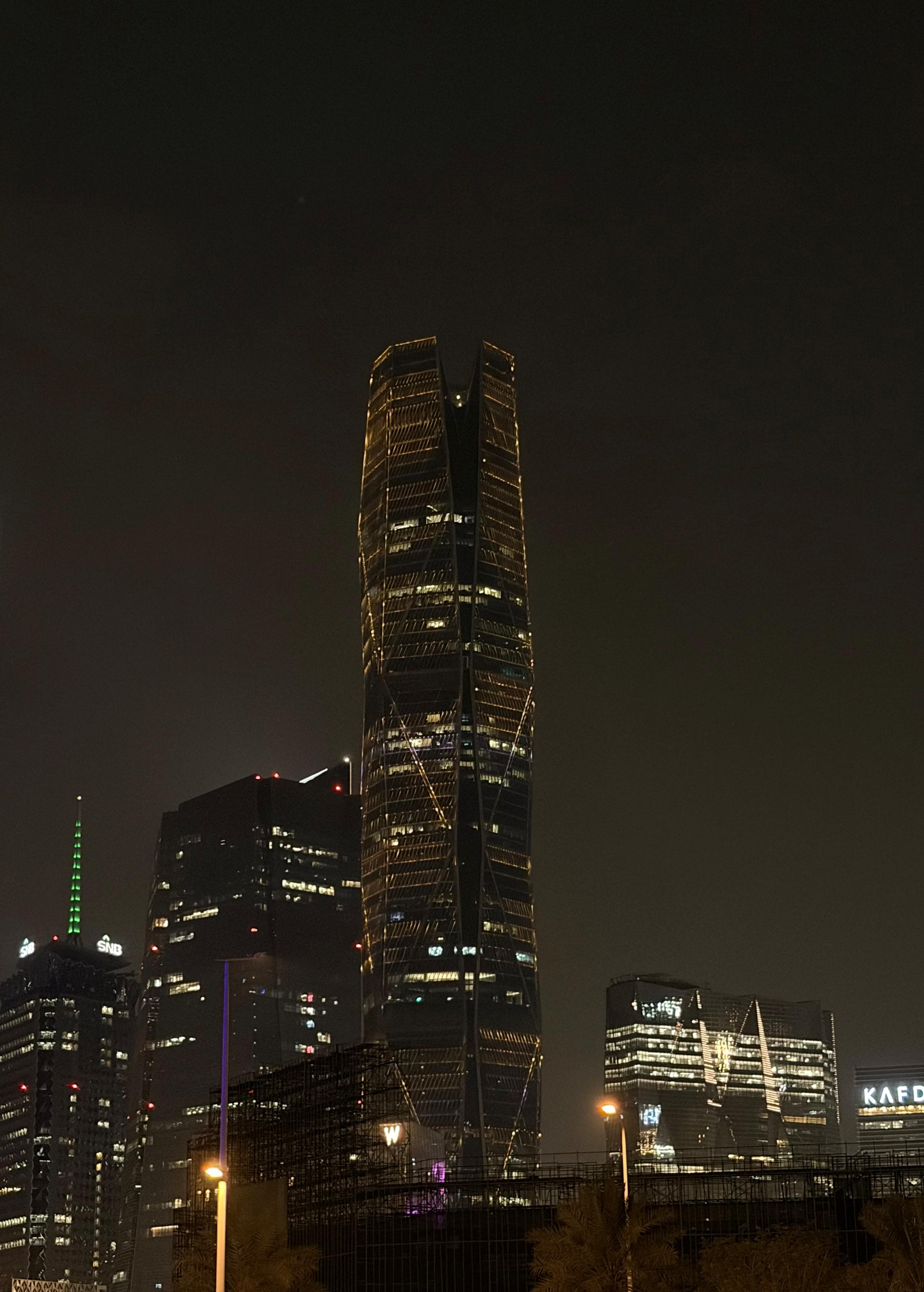 KAFD towers in Riyadh at night